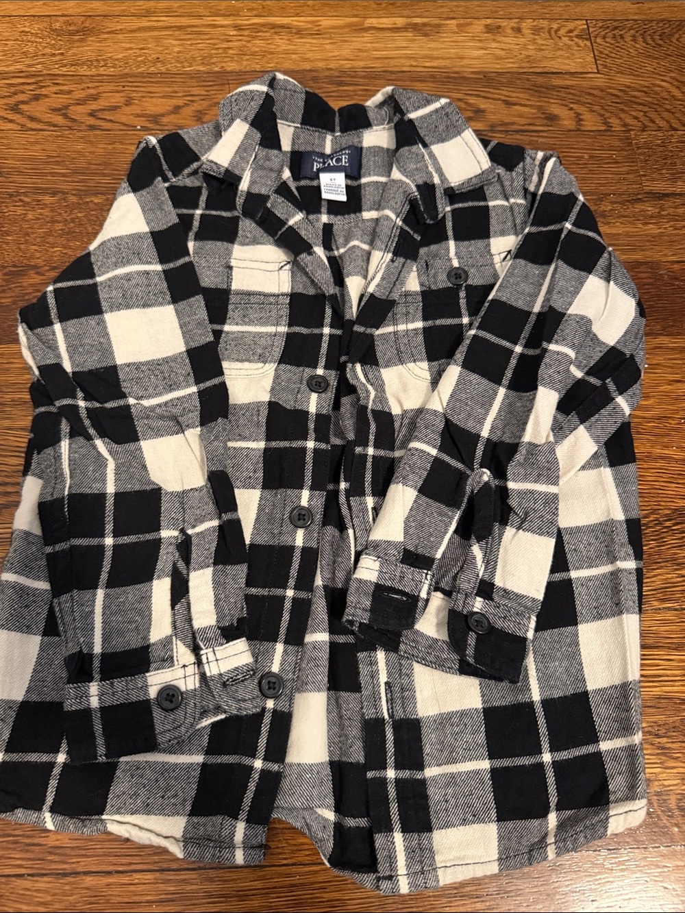 The Children's Place Black & White Plaid Button-Down Shirt